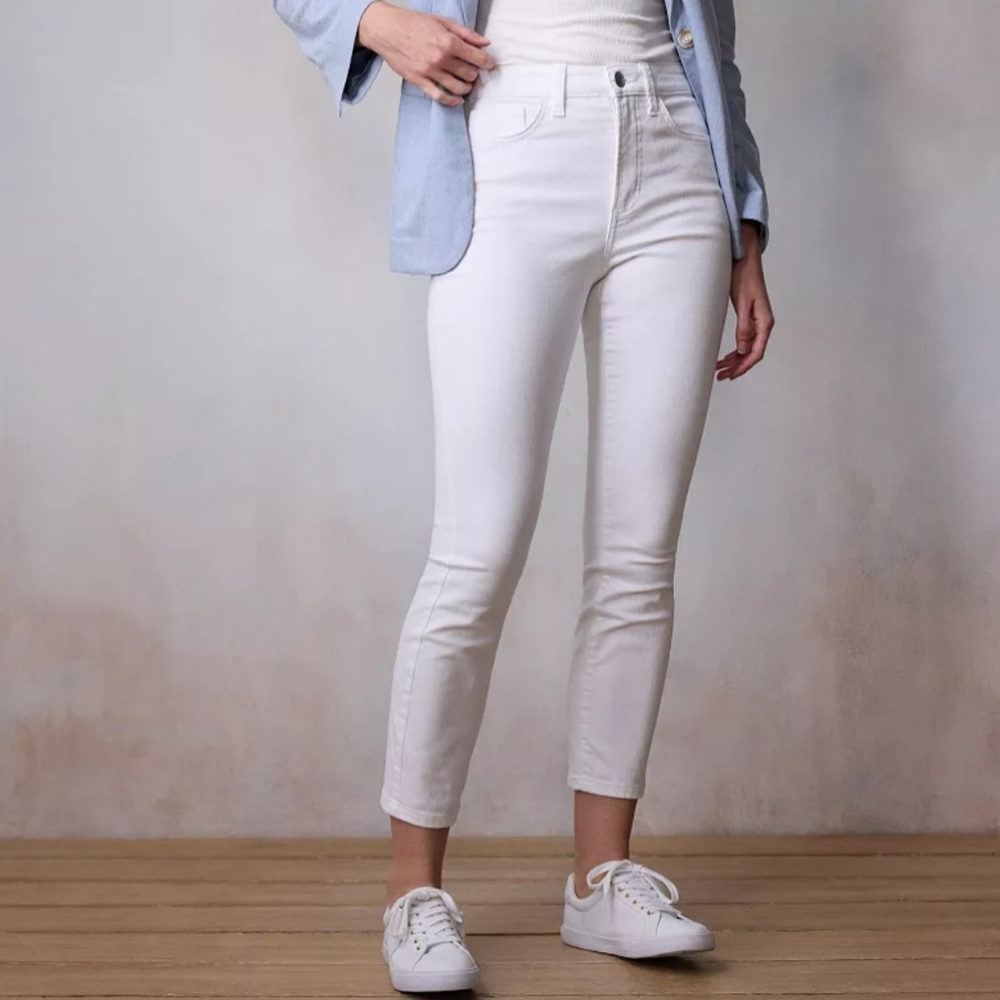 LC WOMEN'S WHITE DENIM JEANS SIZE 14